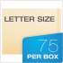 Pendaflex SmartShield End Tab File Folders, Straight Tab, Letter Size, Manila, 75/Box (62710)