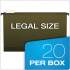 Pendaflex SureHook Hanging Folders, Legal Size, 1/5-Cut Tab, Standard Green, 20/Box (615315)