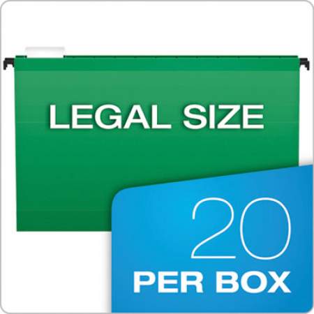 Pendaflex SureHook Hanging Folders, Legal Size, 1/5-Cut Tab, Bright Green, 20/Box (615315BGR)