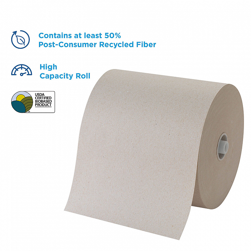 Pacific Blue Ultra Paper Towels, 1-Ply, 7.87" x 1,150 ft, Natural, 3 Rolls/Carton (26496)