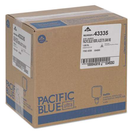 Georgia Pacific Professional Pacific Blue Ultra Foam Hand Sanitizer Refill For Manual Dispensers, 1,000 mL, Fragrance-Free, 4/Carton (43335)