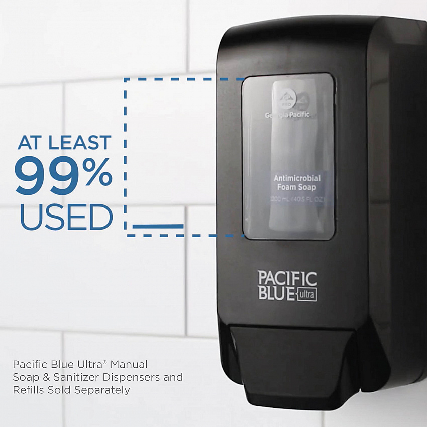 Pacific Blue Ultra Soap/Sanitizer Dispenser, 1,200 mL, White (53058)