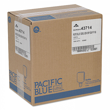 Pacific Blue Ultra Foam Soap Manual Dispenser Refill, Fragrance-Free, 1,200 mL, 4/Carton (43714)