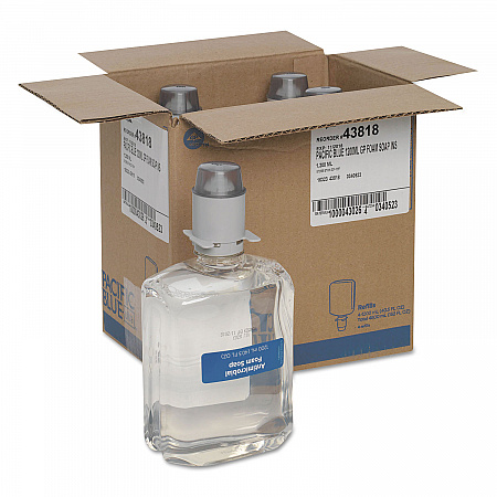 Pacific Blue Ultra Foam Soap Manual Dispenser Refill, Antimicrobial, Unscented, 1,200 mL, 4/Carton (43818)