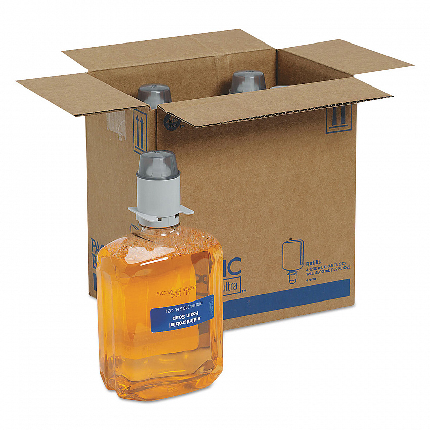 Pacific Blue Ultra Foam Soap Manual Dispenser Refill, Antimicrobial, Pacific Citrus Scent, 1,200 mL, 4/Carton (43819)