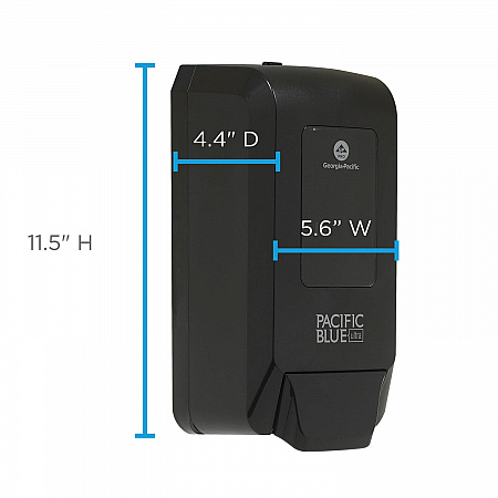 Pacific Blue Ultra Soap/Sanitizer Dispenser 1,200 mL, 5.6 x 4.4 x 11.5, Black (53057)