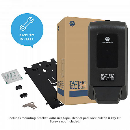 Pacific Blue Ultra Soap/Sanitizer Dispenser 1,200 mL, 5.6 x 4.4 x 11.5, Black (53057)
