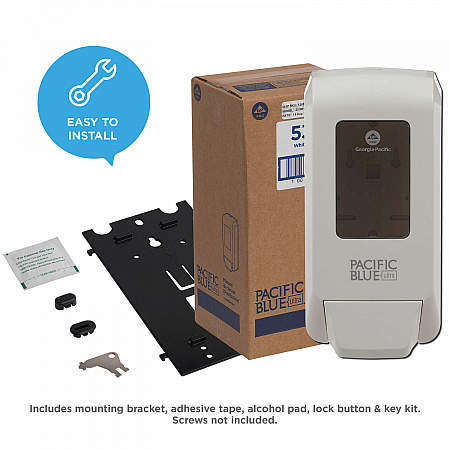 Pacific Blue Ultra Soap/Sanitizer Dispenser, 1,200 mL, White (53058)