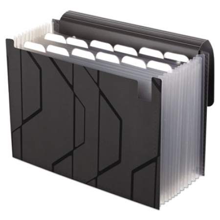 Pendaflex Sliding Cover Expanding File, 4" Expansion, 13 Sections, 1/6-Cut Tab, Letter Size, Black (02327)
