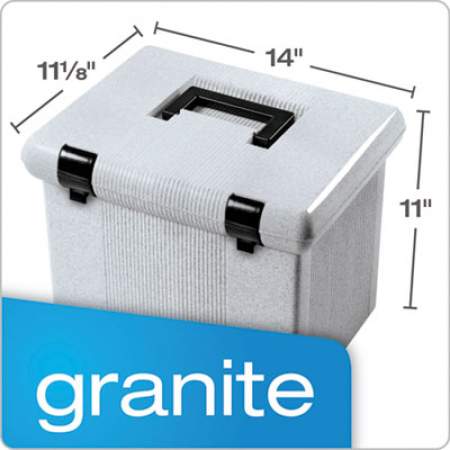 Pendaflex Portable File Boxes, Letter Files, 13.88" x 14" x 11.13", Granite (41747)