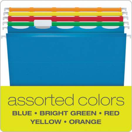 Pendaflex Ready-Tab Colored Reinforced Hanging Folders, Letter Size, 1/5-Cut Tab, Assorted, 25/Box (42592)