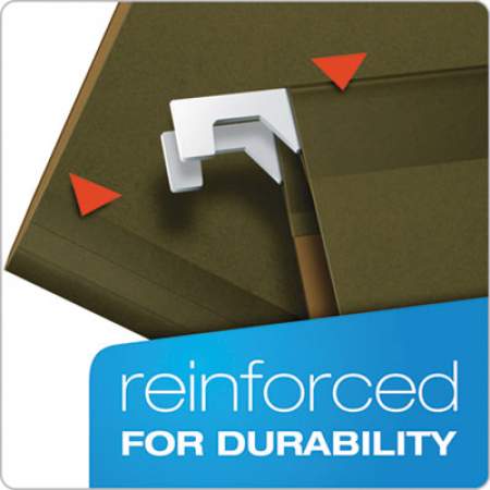 Pendaflex Ready-Tab Extra Capacity Reinforced Colored Hanging Folders, Legal Size, 1/6-Cut Tab, Standard Green, 20/Box (42703)
