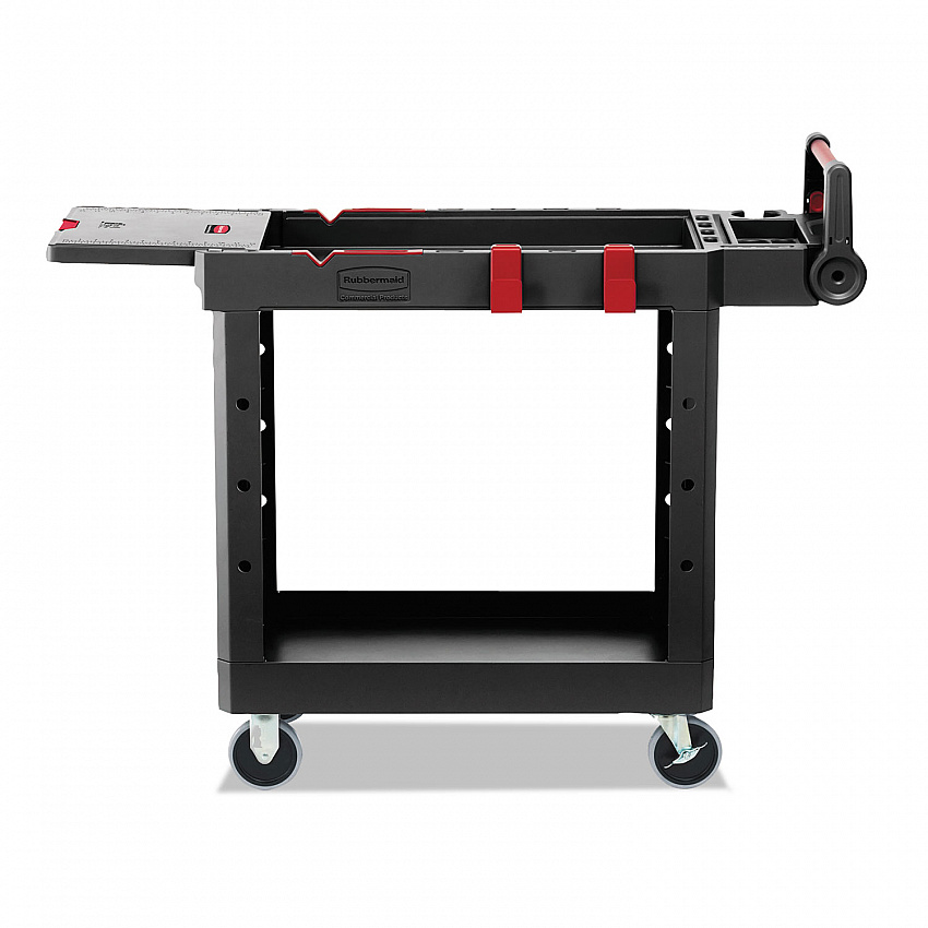 Heavy Duty Adaptable Utility Cart, Plastic, 2 Shelves, 500 lb Capacity, 17.8" x 46.2" x 36", Black (1997206)