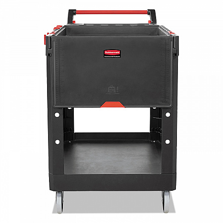 Heavy Duty Adaptable Utility Cart, Plastic, 2 Shelves, 500 lb Capacity, 25.2