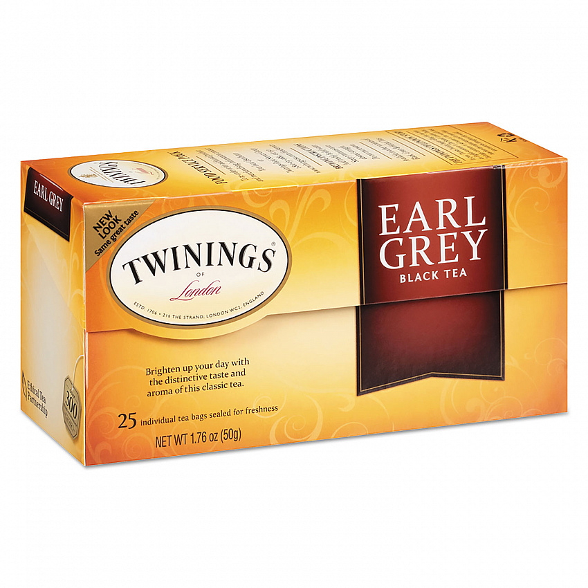 Tea Bags, Earl Grey, 1.76 oz Filterbag, 25/Box (09183)