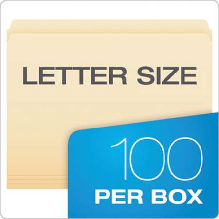 Pendaflex Manila File Folders, Straight Tab, Letter Size, 100/Box (752)