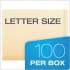Pendaflex Manila Laminated Spine Shelf File Folders, Straight Tab, Letter Size, 100/Box (11035)