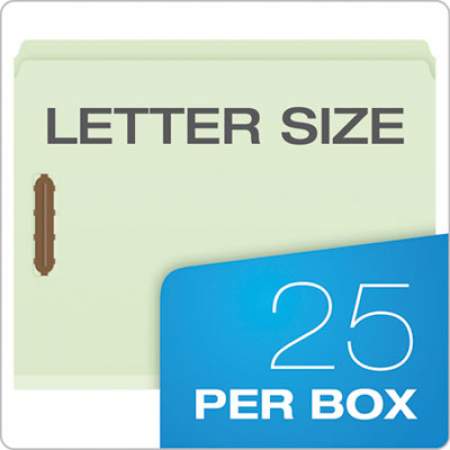 Pendaflex Heavy-Duty Pressboard Folders w/ Embossed Fasteners, Letter Size, Green, 25/Box (17180)