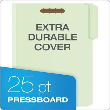 Pendaflex Heavy-Duty Pressboard Folders w/ Embossed Fasteners, Letter Size, Green, 25/Box (17182)