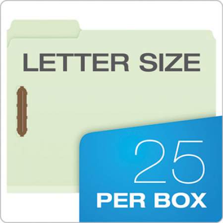 Pendaflex Heavy-Duty Pressboard Folders w/ Embossed Fasteners, Letter Size, Green, 25/Box (17182)