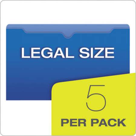Pendaflex Poly File Jackets, Straight Tab, Legal Size, Assorted Colors, 5/Pack (50993)