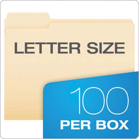 Pendaflex Manila File Folders, 1/3-Cut Tabs, Left Position, Left Position, Letter Size, 100/Box (752131)