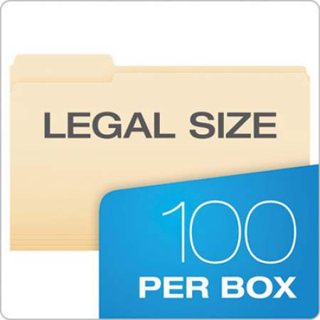 Pendaflex Manila File Folders, 1/3-Cut Tabs, Legal Size, 100/Box (75313)