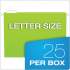 Pendaflex Glow Hanging File Folders, Letter Size, 1/5-Cut Tab, Assorted, 25/Box (81672)