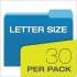 Pendaflex File Folders with Erasable Tabs, 1/3-Cut Tabs, Letter Size, Assorted, 30/Pack (84370)