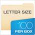 Pendaflex Manila File Folders, 1/3-Cut Tabs, Right Position, Letter Size, 100/Box (752133)
