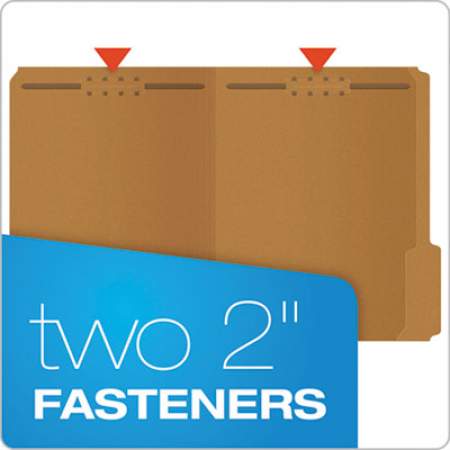 Pendaflex Kraft Folders with Two Fasteners, 1/3-Cut Tabs, Letter Size, Kraft, 50/Box (FK212)
