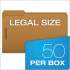 Pendaflex Kraft Folders with Two Fasteners, 1/3-Cut Tabs, Legal Size, Kraft, 50/Box (FK312)