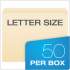 Pendaflex Manila Folders with One Fastener, Straight Tab, Letter Size, 50/Box (FM211)