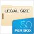Pendaflex Manila Folders with Two Fasteners, 1/3-Cut Tabs, Legal Size, 50/Box (FM313)