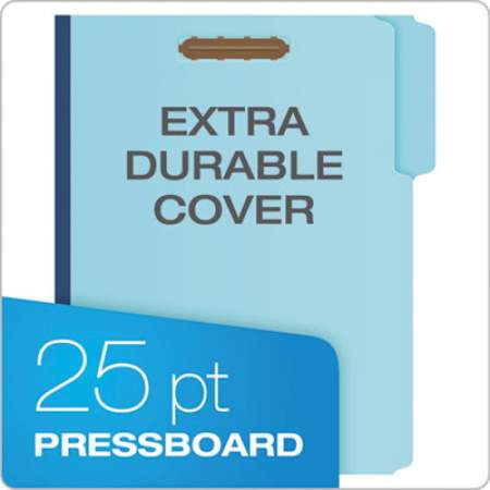 Pendaflex Heavy-Duty Pressboard Folders w/ Embossed Fasteners, Letter Size, Blue, 25/Box (FP213)