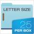 Pendaflex Heavy-Duty Pressboard Folders w/ Embossed Fasteners, Letter Size, Blue, 25/Box (FP213)
