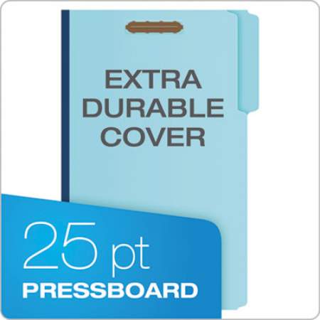 Pendaflex Heavy-Duty Pressboard Folders with Embossed Fasteners, Legal Size, Blue, 25/Box (FP313)