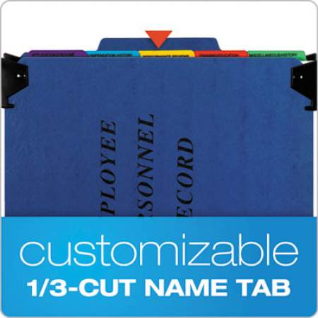 Pendaflex Hanging Style Personnel Folders, 1/3-Cut Tabs, Center Position, Letter Size, Blue (SER2BL)
