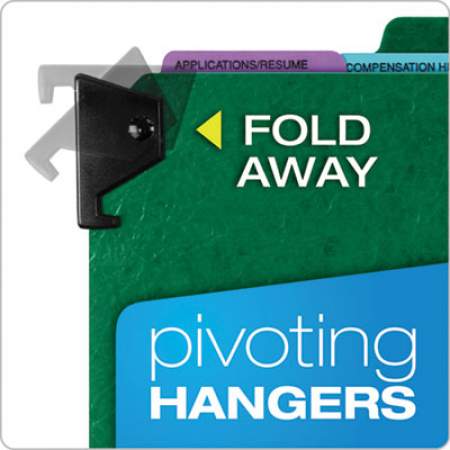 Pendaflex Hanging Style Personnel Folders, 1/3-Cut Tabs, Center Position, Letter Size, Green (SER2GR)