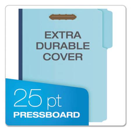 Pendaflex Earthwise by Heavy-Duty Pressboard Folders with Two Fasteners, 1/3-Cut Tabs, 2" Expansion, Letter Size, Light Blue, 25/Box (61542)