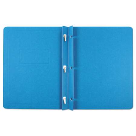 Oxford Title Panel and Border Front Report Cover, 3-Prong Fastener, Panel and Border Cover, 0.5" Cap, 8.5 x 11, Light Blue, 25/Box (52501)