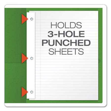 Oxford Twin-Pocket Folders with 3 Fasteners, 0.5" Capacity, 11 x 8.5, Green, 25/Box (57703)