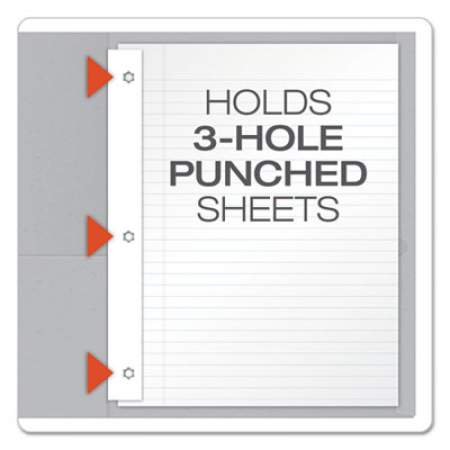 Oxford Twin-Pocket Folders with 3 Fasteners, 0.5" Capacity, 11 x 8.5, Gray, 25/Box (57705)