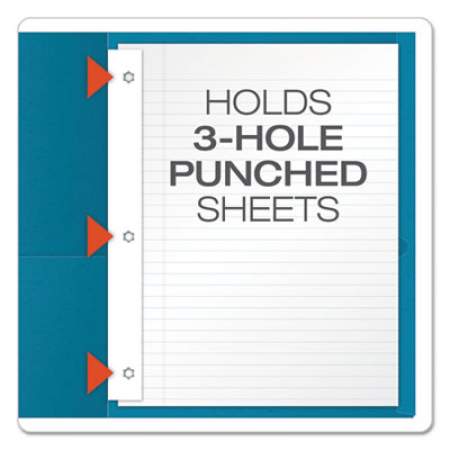 Oxford Twin-Pocket Folders with 3 Fasteners, 0.5" Capacity, 11 x 8.5, Light Blue, 25/Box (57701)