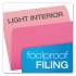 Pendaflex COLORED FILE FOLDERS, STRAIGHT TAB, LETTER SIZE, PINK/LIGHT PINK, 100/BOX (152 PIN)