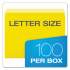 Pendaflex COLORED FILE FOLDERS, STRAIGHT TAB, LETTER SIZE, YELLOWITH LIGHT YELLOW, 100/BOX (152 YEL)