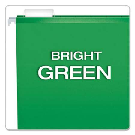 Pendaflex Colored Reinforced Hanging Folders, Letter Size, 1/5-Cut Tab, Bright Green, 25/Box (415215BGR)
