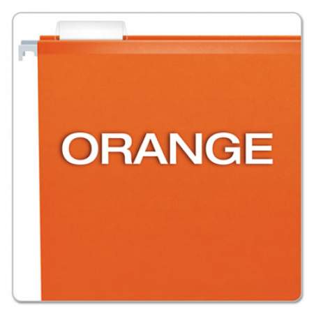 Pendaflex Extra Capacity Reinforced Hanging File Folders with Box Bottom, Letter Size, 1/5-Cut Tab, Orange, 25/Box (4152X2ORA)