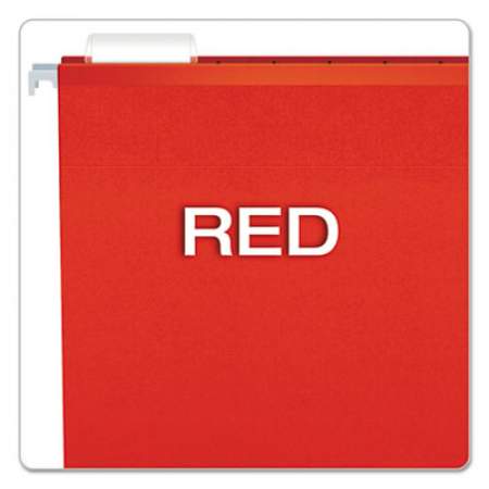 Pendaflex Colored Reinforced Hanging Folders, Legal Size, 1/5-Cut Tab, Red, 25/Box (415315RED)