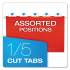 Pendaflex Colored Reinforced Hanging Folders, Legal Size, 1/5-Cut Tab, Assorted, 25/Box (415315ASST)